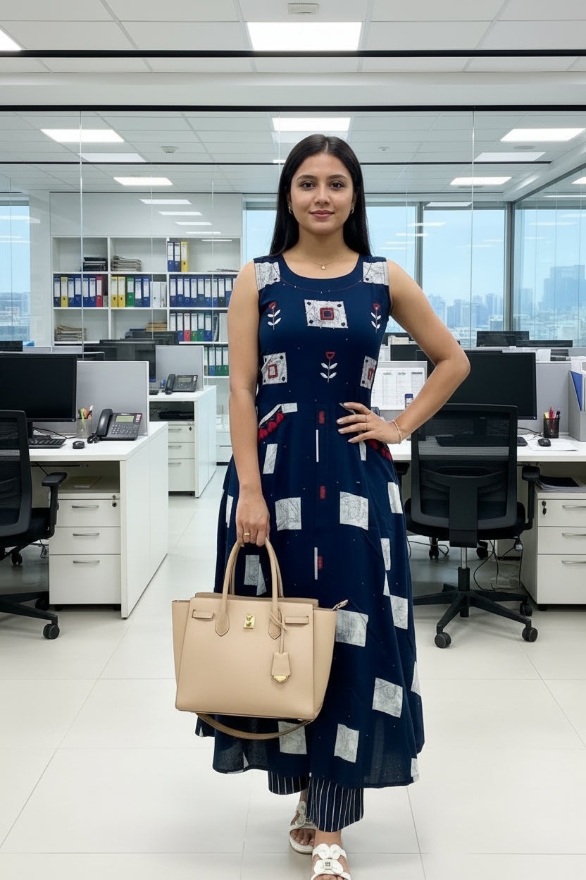Indigo Bloom Kurta Set