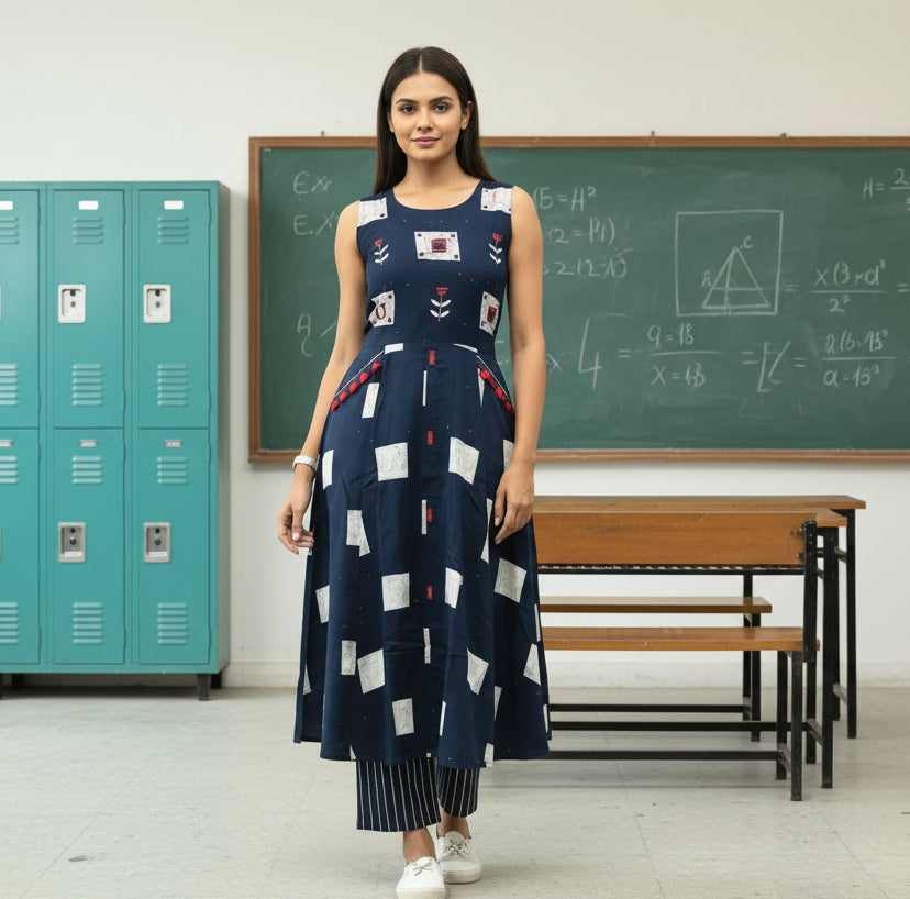Indigo Bloom Kurta Set