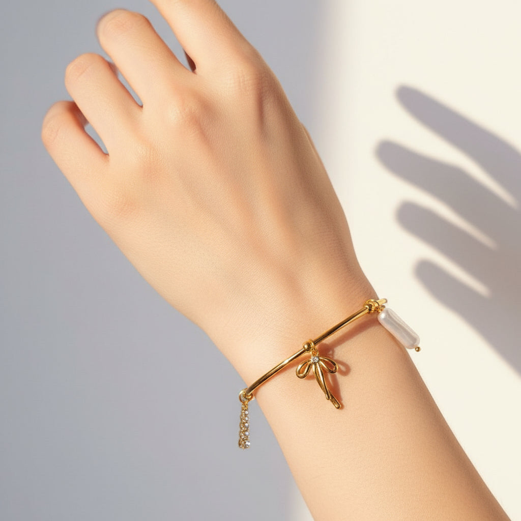 Gold Trinket Charm Bracelet - Adjustable Chain