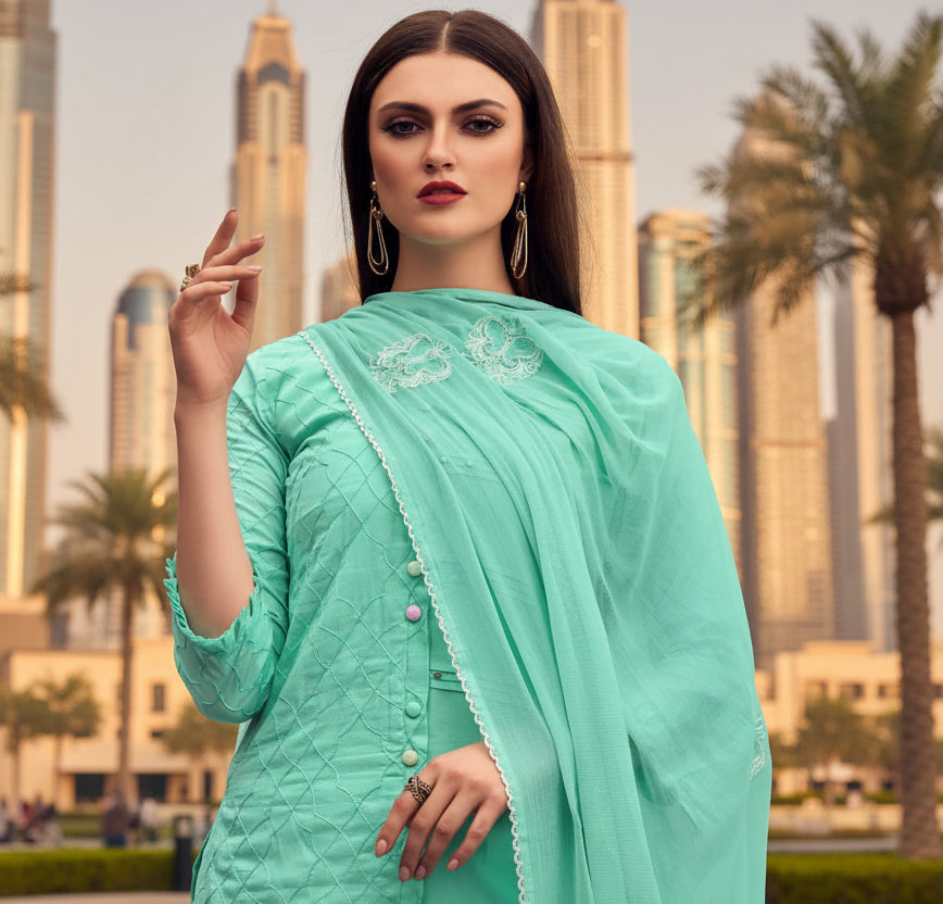 Cotton Printed Suit Set – 3-Piece Designer Ensemble