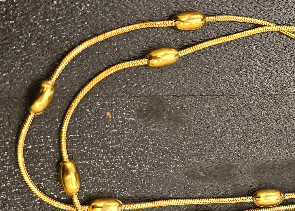 Gold-Plated Oval Bead Anklet