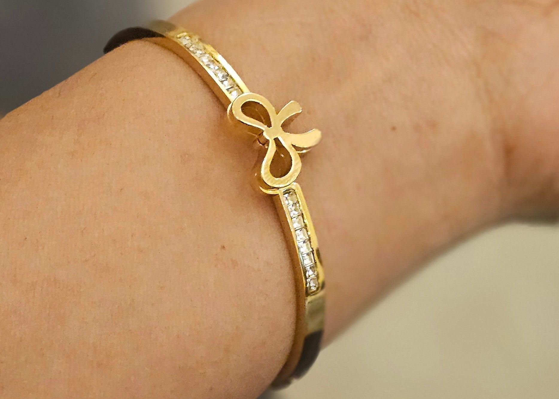 Gold/Rose Gold Butterfly Crystal Bracelet