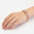 Rose Gold Stone-Studded Bangle - Contemporary Design