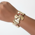 Gold Flower Cuff Bracelet - Premium Stainless Steel