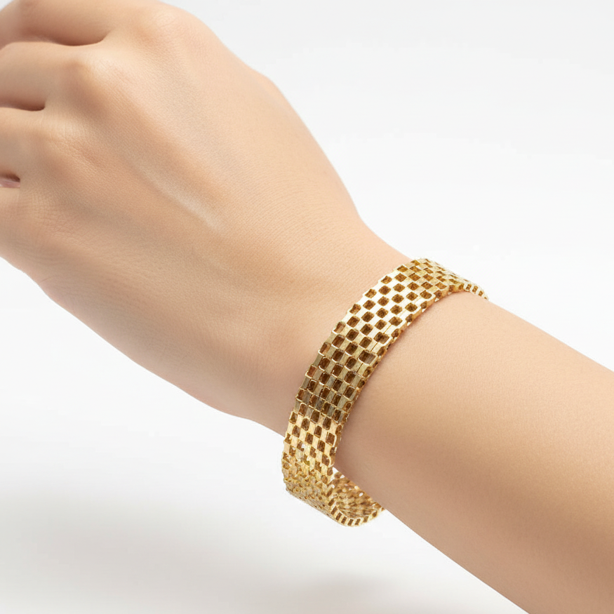 18K Gold Multi-Row Link Bracelet - Vintage Panther Chain