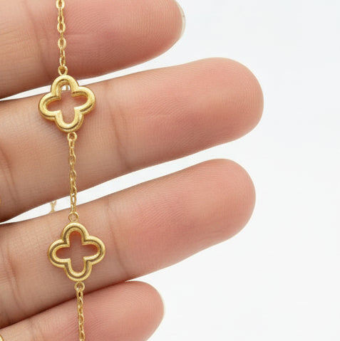 Elegant 18K Gold Plated Five-Clover Bracelet