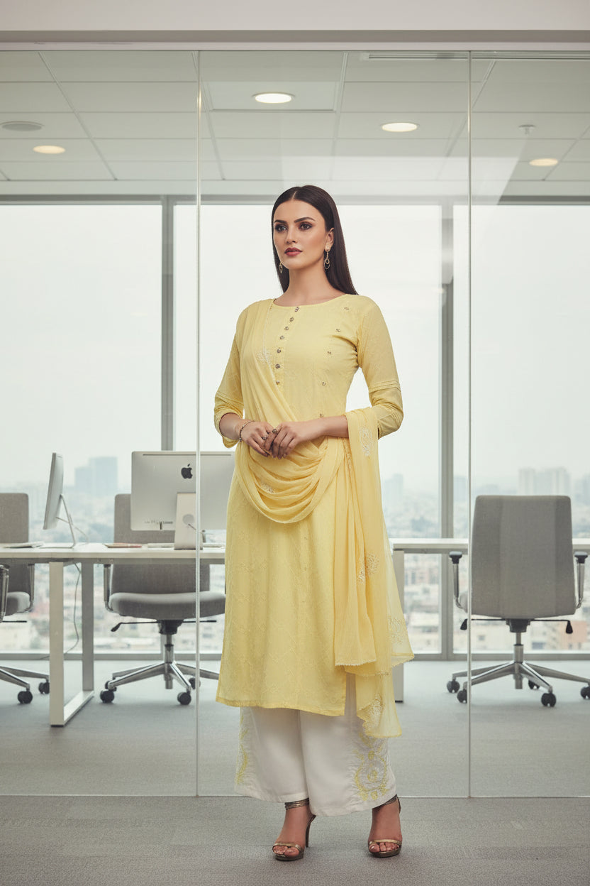 Cotton Printed Suit Set – 3-Piece Designer Ensemble