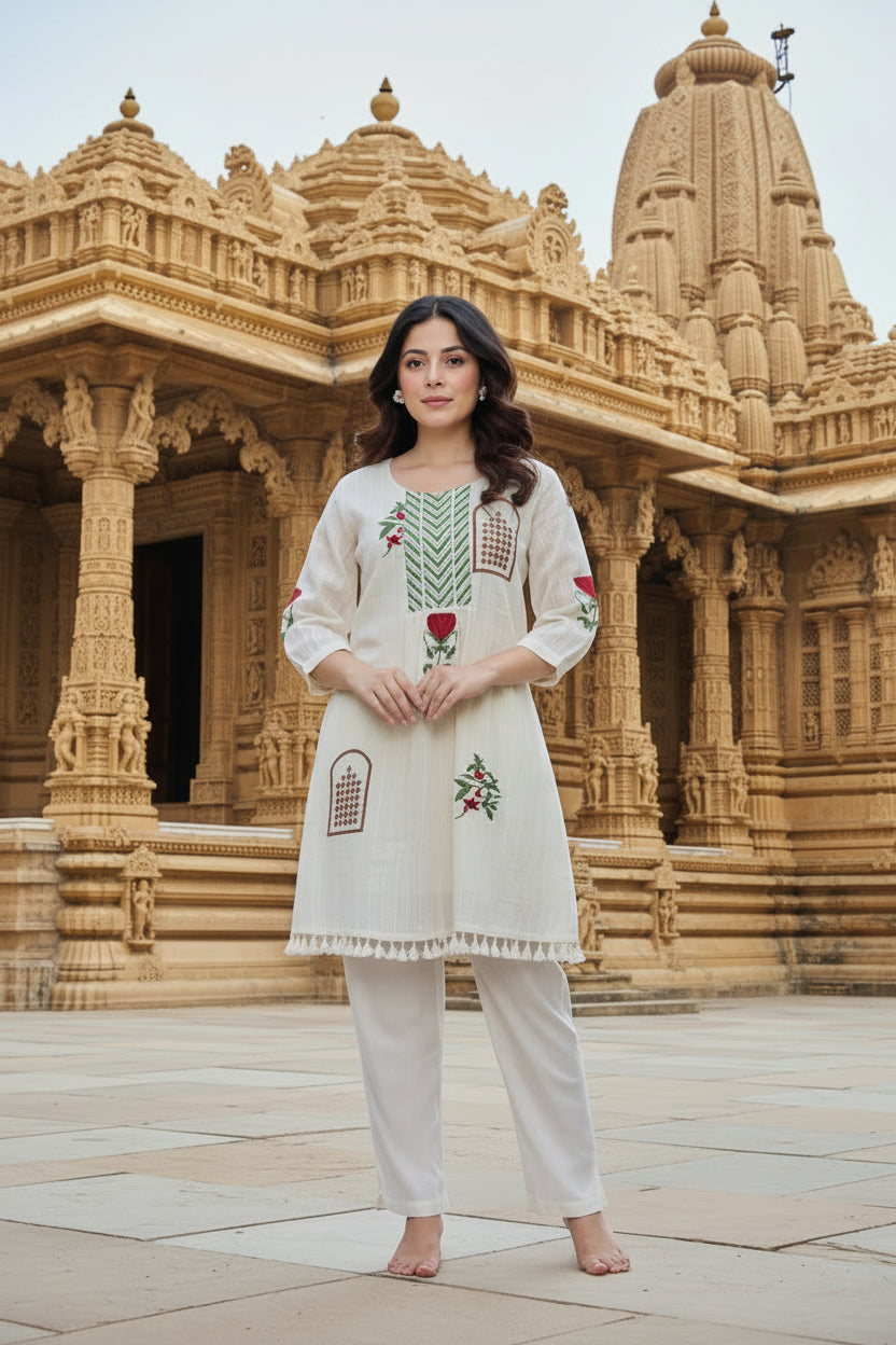 Cotton Embroidered Coord Set – Effortless Elegance