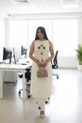 White Stitched A-Line Kurta Set