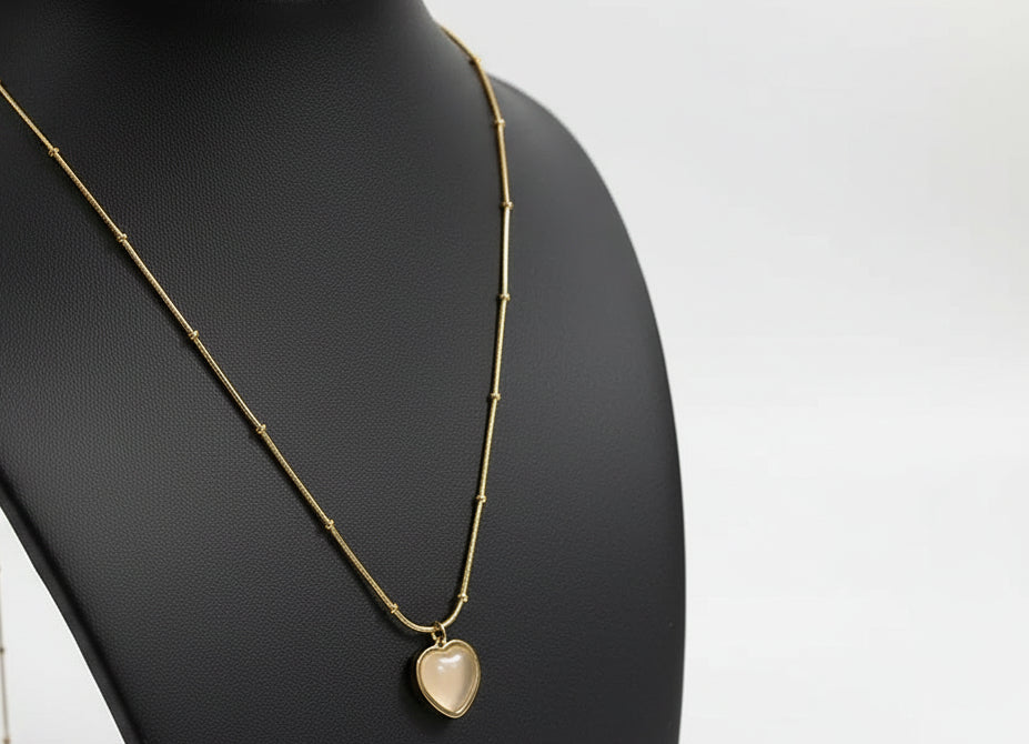 I Love You Heart Pendant Necklace - Gold Plated