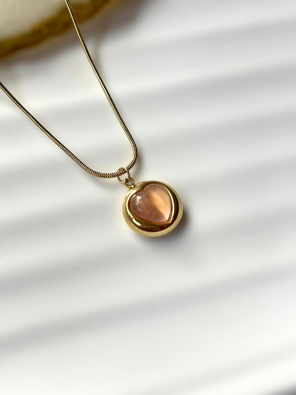 Gold Plated Heartbeat Charm Necklace