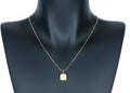Gold Plated Anti-Tarnish Square Stone Pendant Necklace