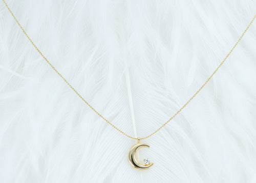 18K Gold-Plated Crescent Moon Necklace
