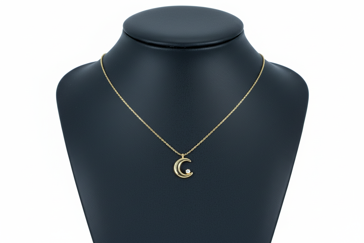 18K Gold-Plated Crescent Moon Necklace