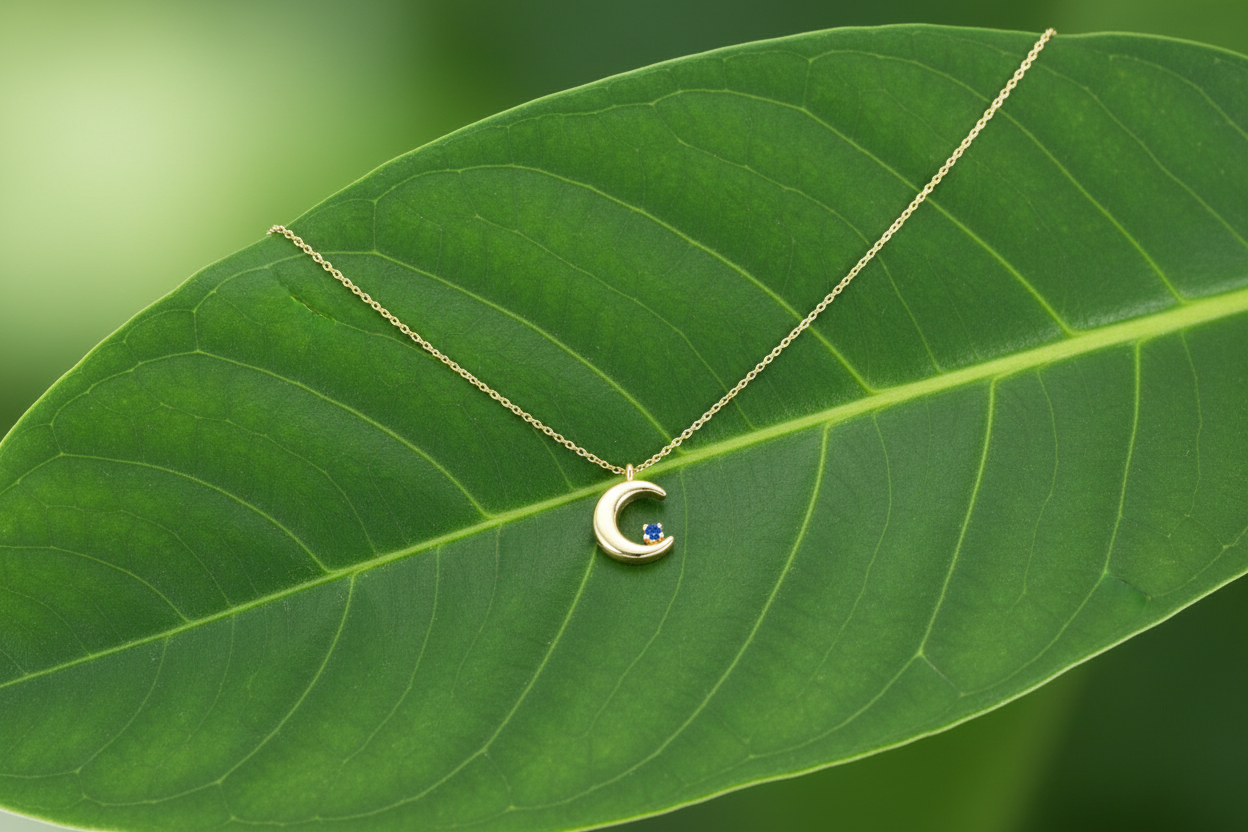 18K Gold-Plated Crescent Moon Necklace