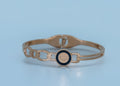 Rose Gold-Plated Roman Numeral Bangle Bracelet