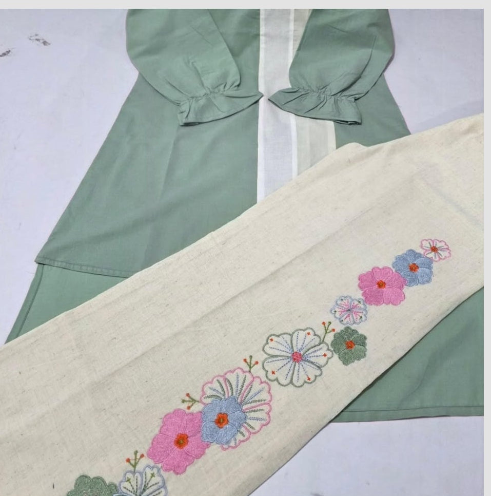 High-Low Cotton Kurta Set