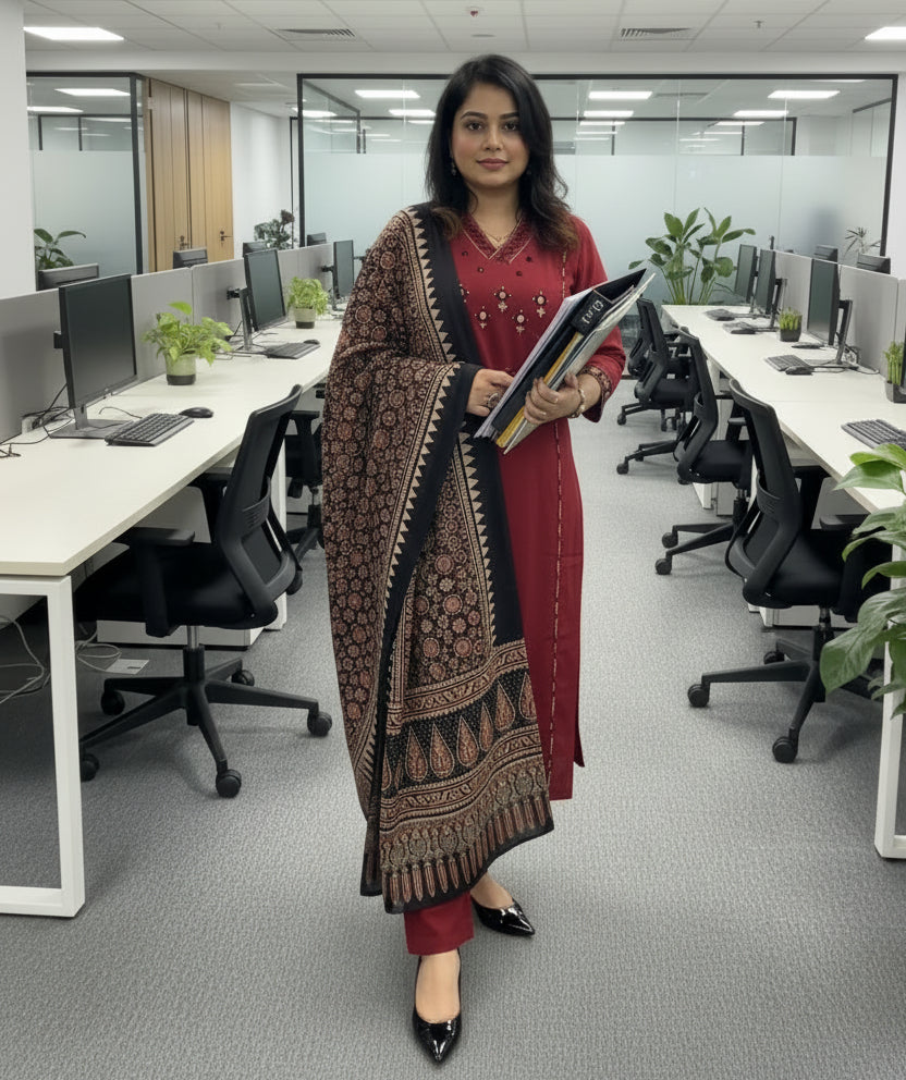 Crimson Heritage Kurta Set