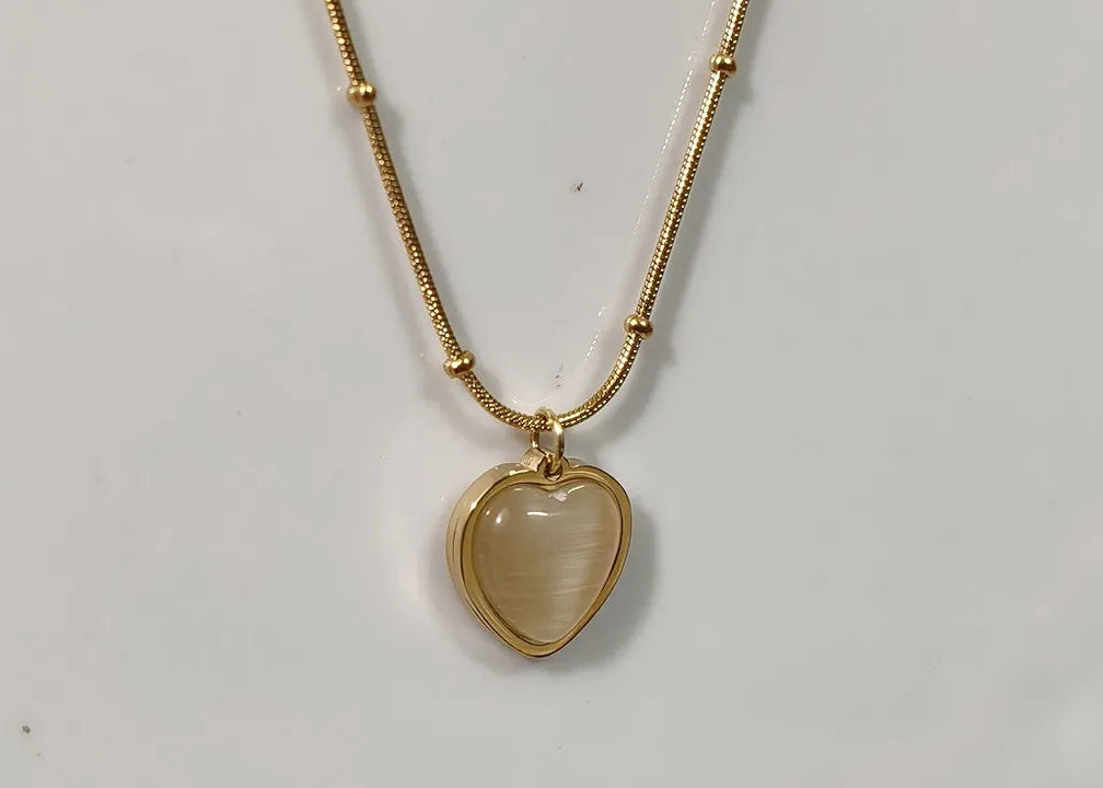 I Love You Heart Pendant Necklace - Gold Plated