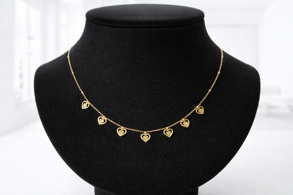 Elegant 18K Gold-Plated Heart Charm Necklace