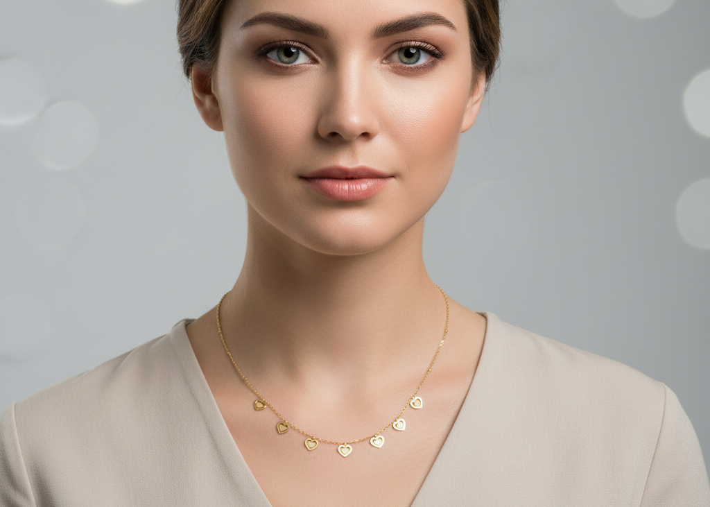 Elegant 18K Gold-Plated Heart Charm Necklace