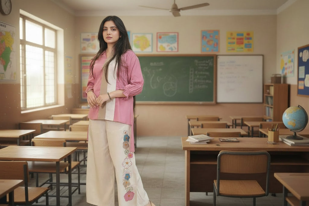 Blush Pink Embroidered Co-ord Set