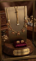 Royal Temple-Style Elephant Motif Necklace & Earrings Set