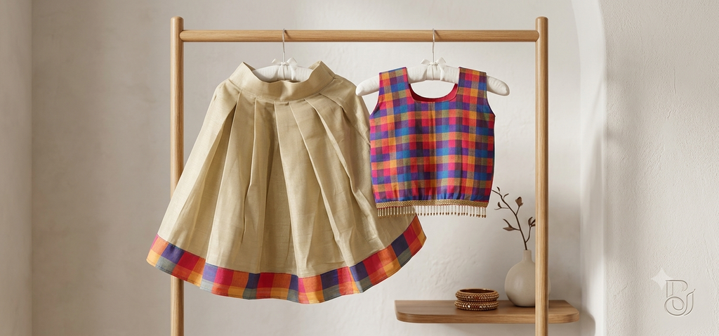 Premium Kids Traditional Pattu Pavadai & Blouse Set (Ready to Wear)