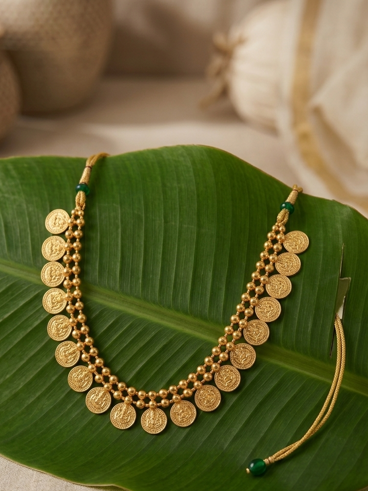 Antique Gold-Plated Coin Necklace