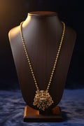 Antique Gold Lakshmi Temple Pendant Chain Set | UrbanLooma